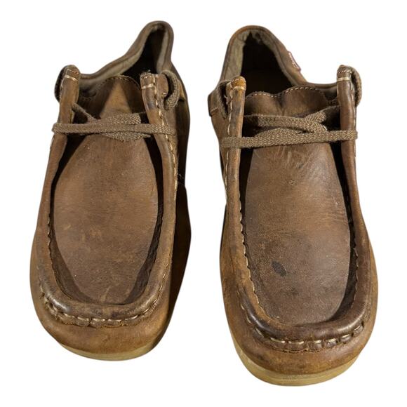 Clarks Wallabee Moc Toe Leather Shoes Women’s 6.5 Brown Crepe Sole Classic - Picture 3 of 7